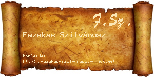 Fazekas Szilvánusz névjegykártya